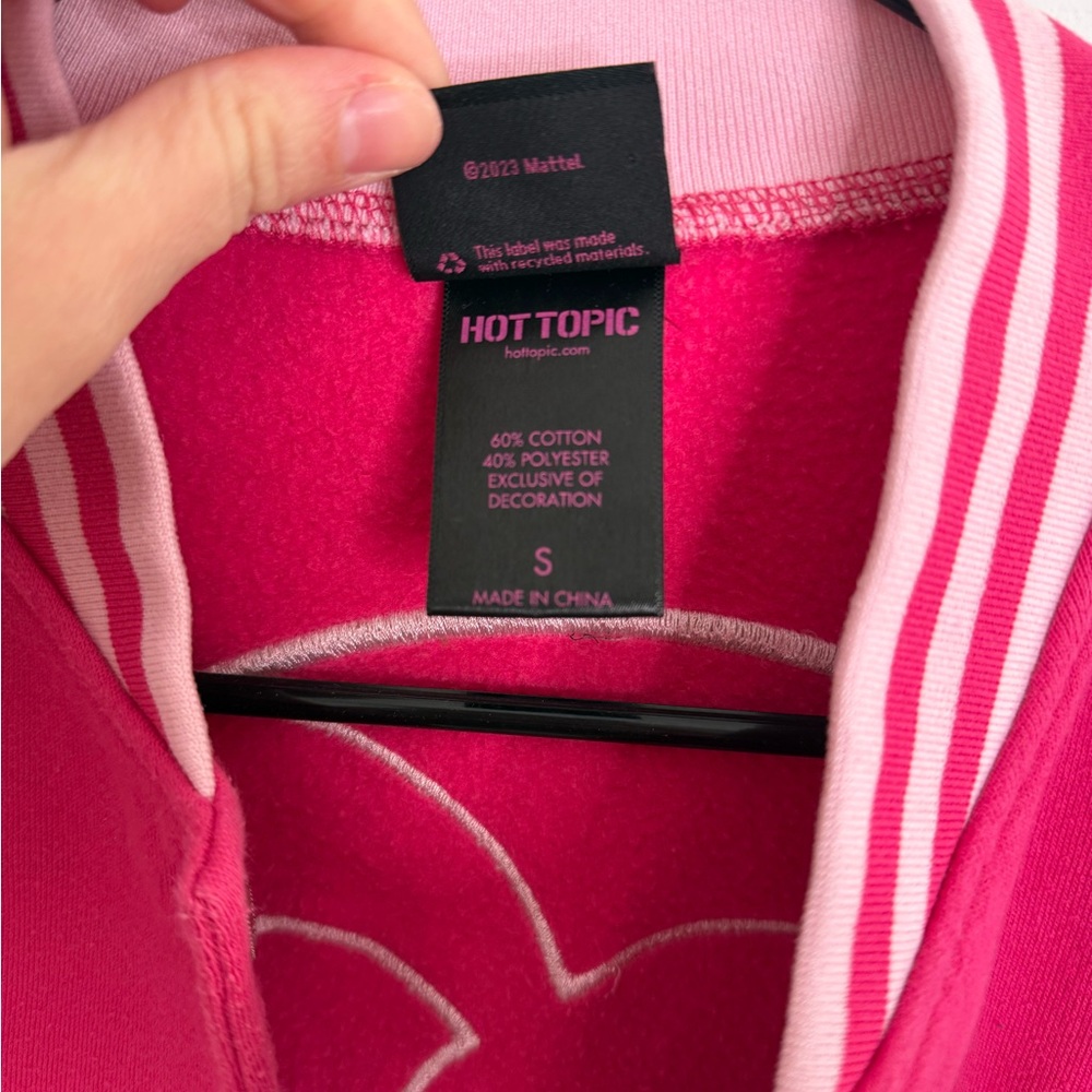 Barbie Women's Jacket Size s varsity jacket pink cotton vintage style - Picture 4 of 6